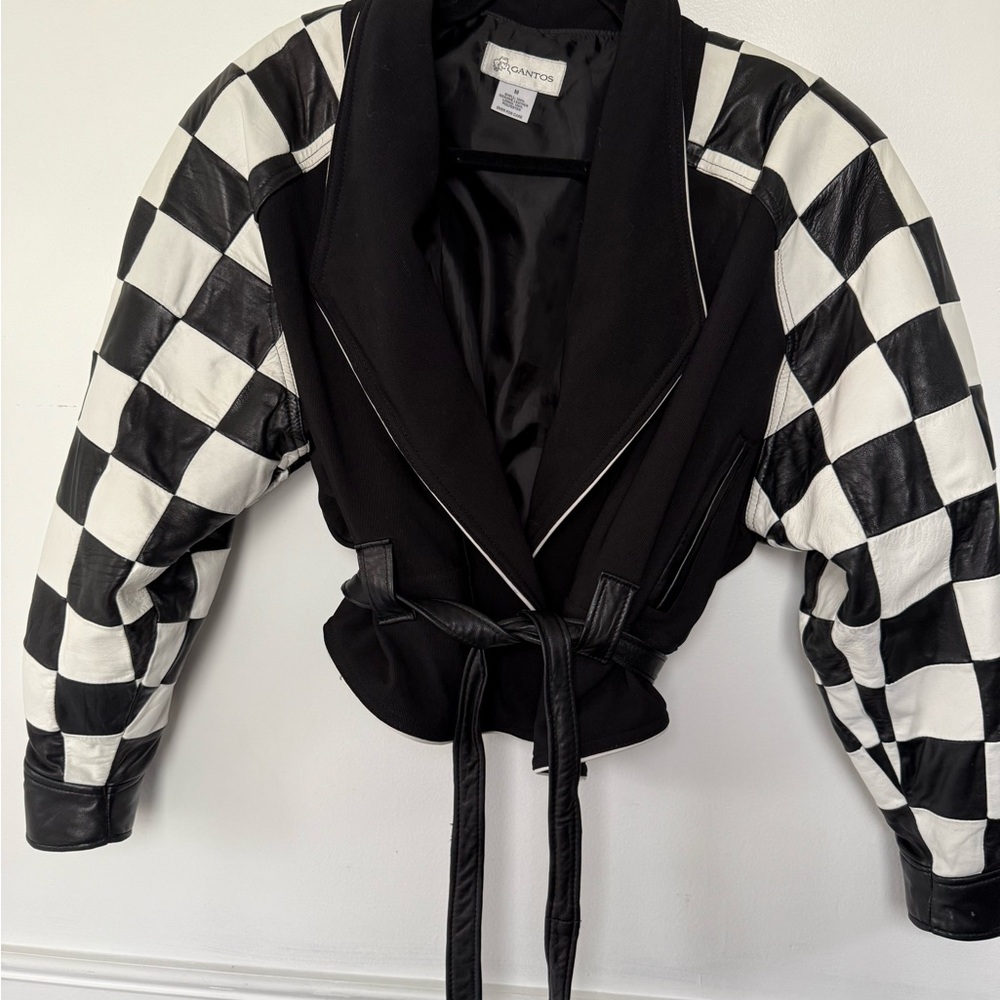 Black and White Checkered Women's Jacket